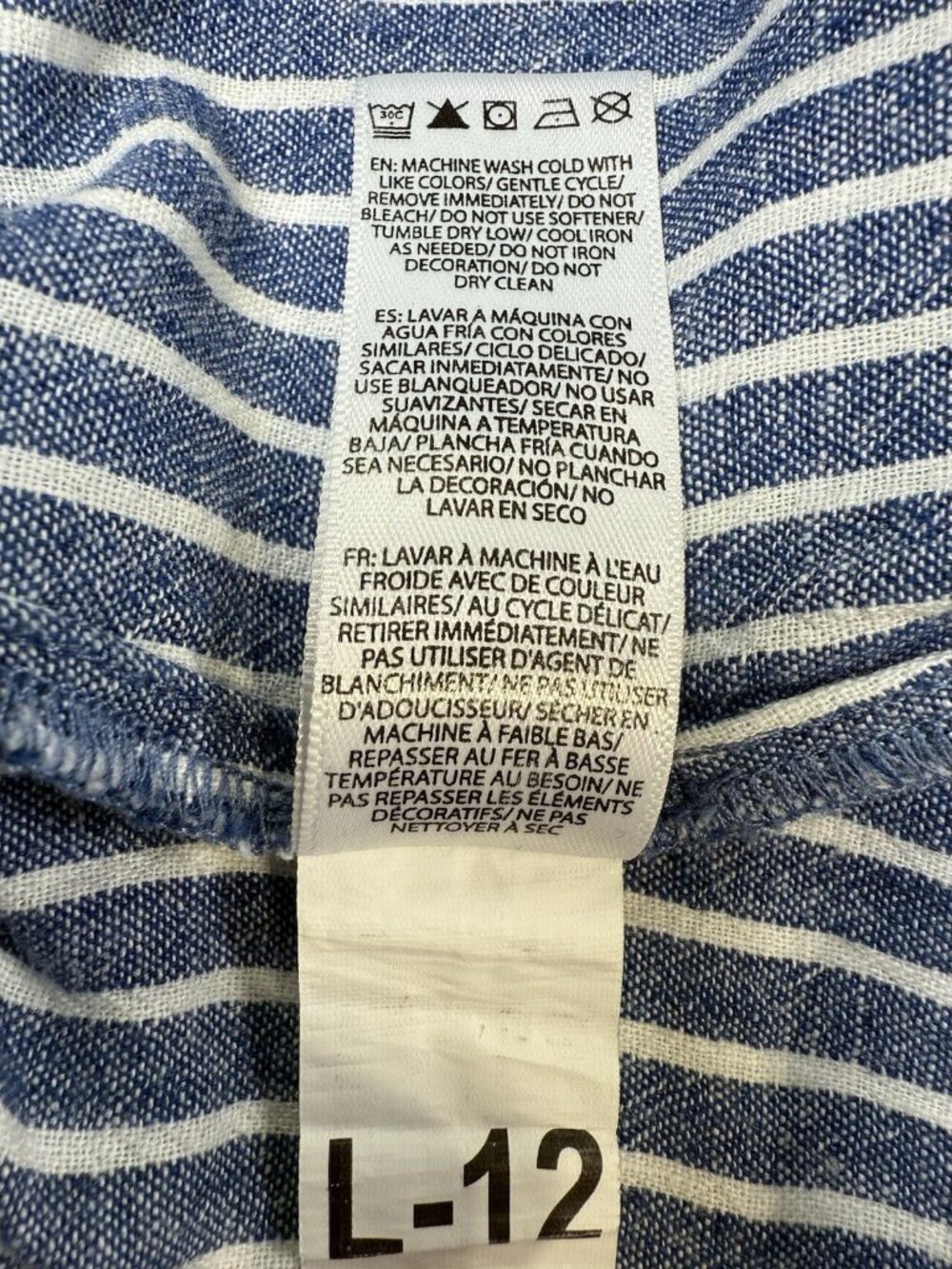 Beach Lunch Lounge Pants Sz Extra Small Linen Blend Striped Blue White Tie Waist - Picture 12 of 14